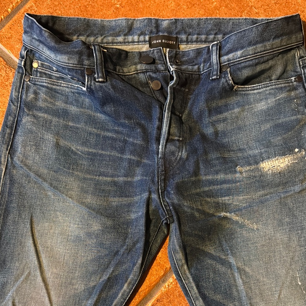 John Elliott Blue Slim Jeans Vintage Wash